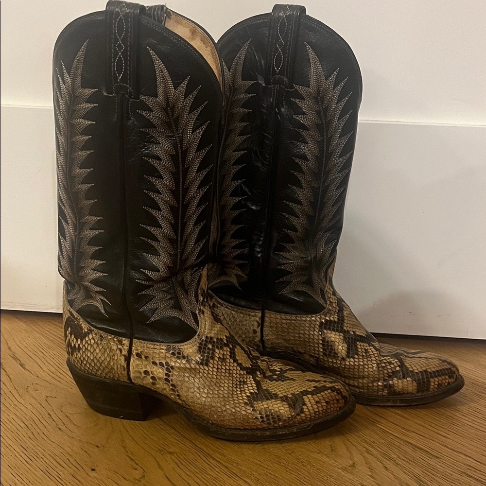 Vintage Python Tony Lama Western Cowboy Boots